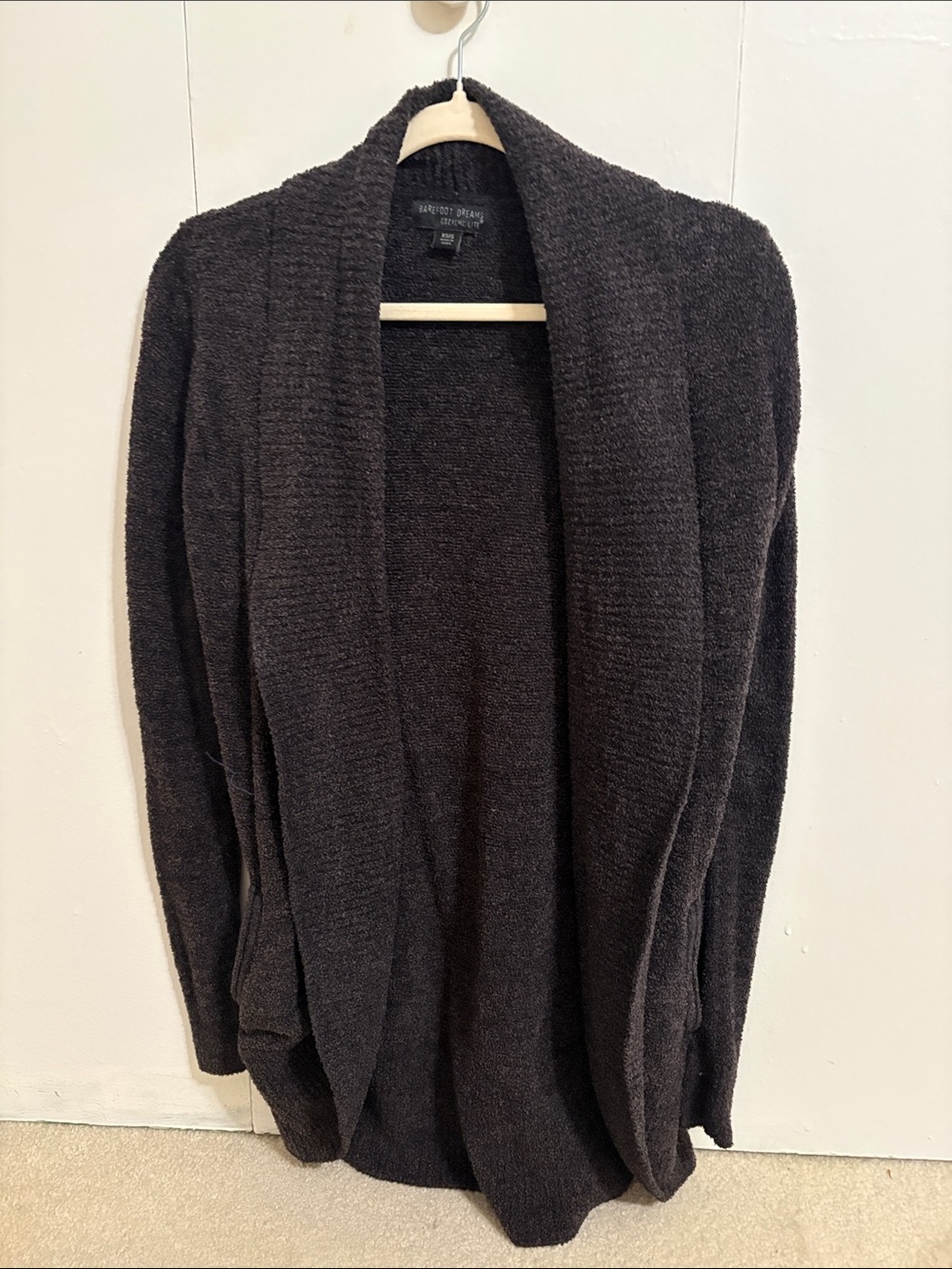 Barefoot Dreams Charcoal Plush Open-Front Cardigan